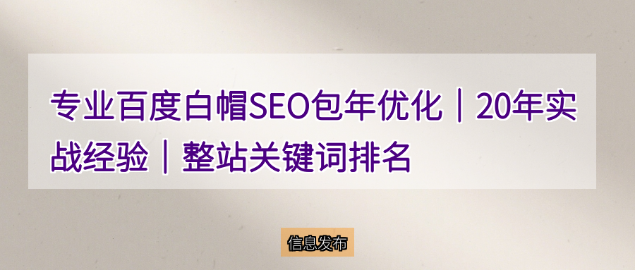 专业 百度白帽SEO包年优化｜20年实战经验｜整站关键词排名